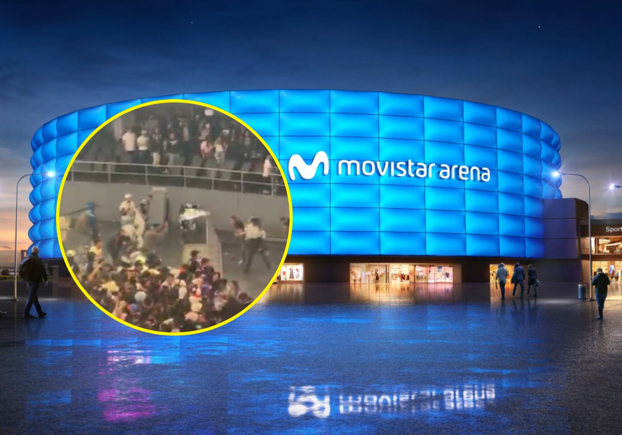 Batalla campal en el Movistar Arena: concierto de Dama Gratis terminó en disturbios: Foto: Movistar Arena.