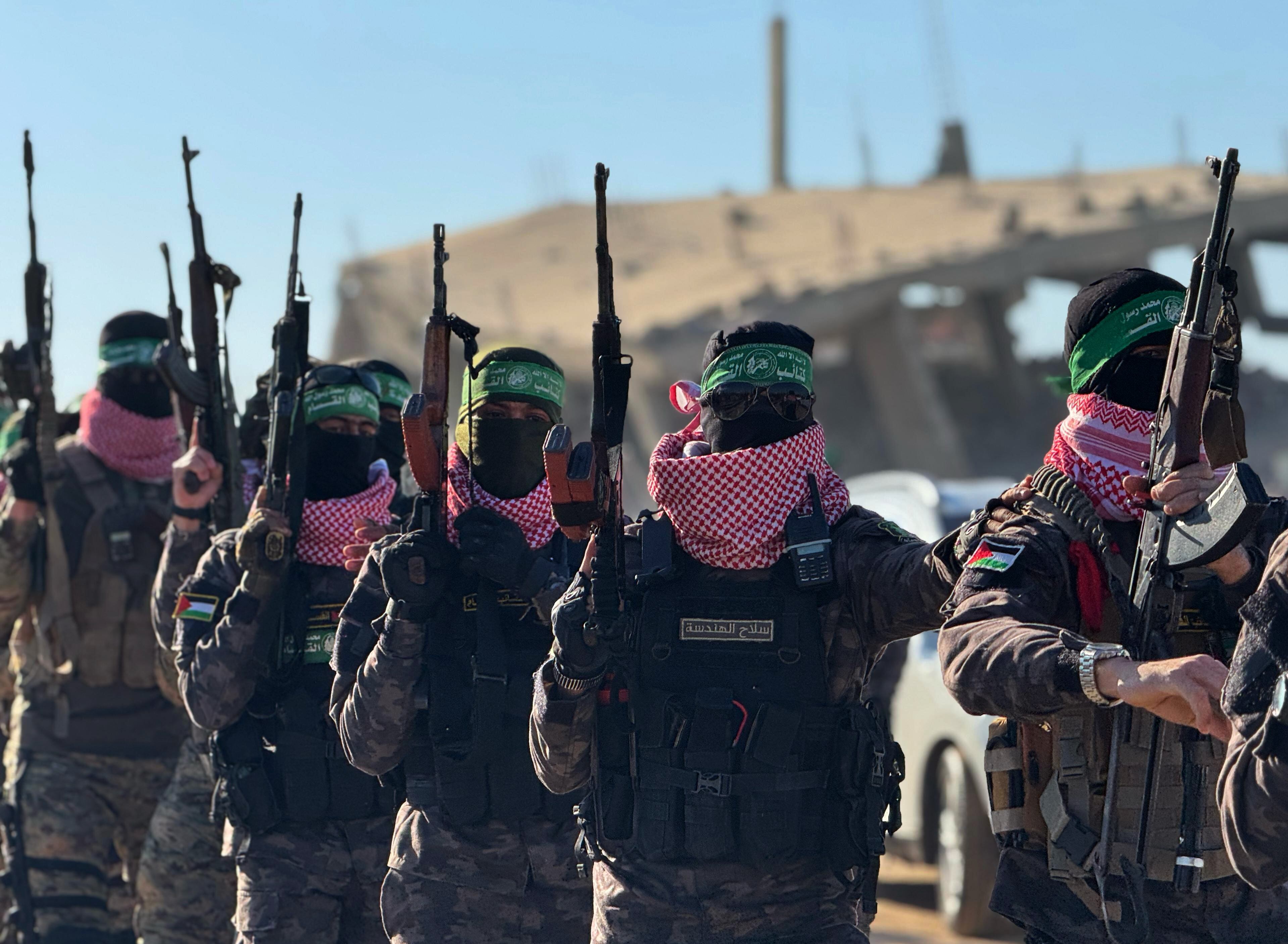 Solados de Hamás. FOTO: Ashraf Amra/Anadolu via Getty Images