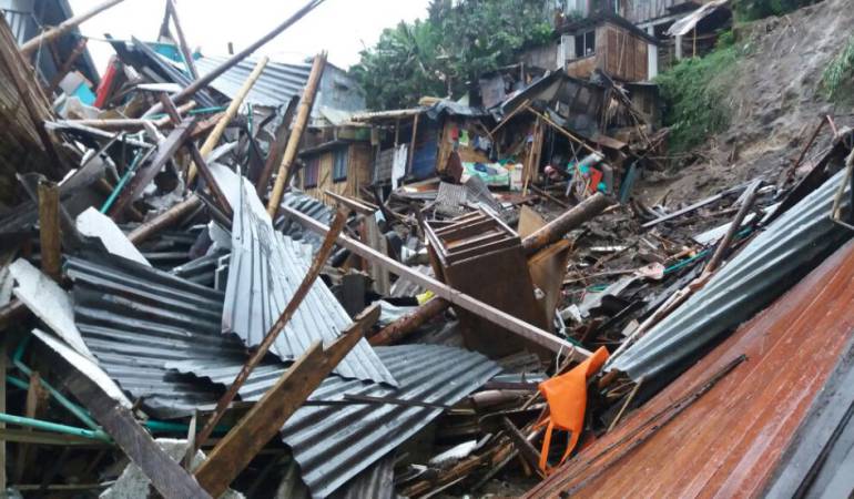 Zona de tragedia el 19 de abril de 2017 en Manizales
