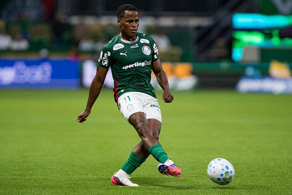 Jhon Arias fue titular en el empate de Palmeiras contra Cerro Porteño en Copa Libertadores. (Photo by Riquelve Nata/Sports Press Photo/Getty Images)