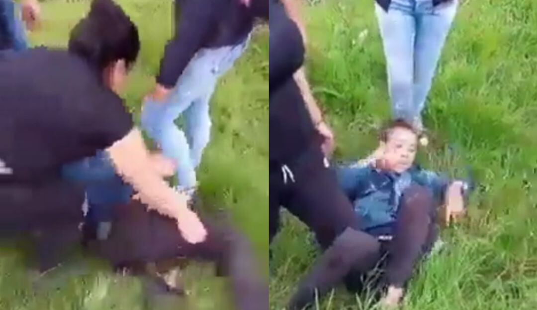 Grupo de mujeres sometió a ladrón y le quemaron la moto