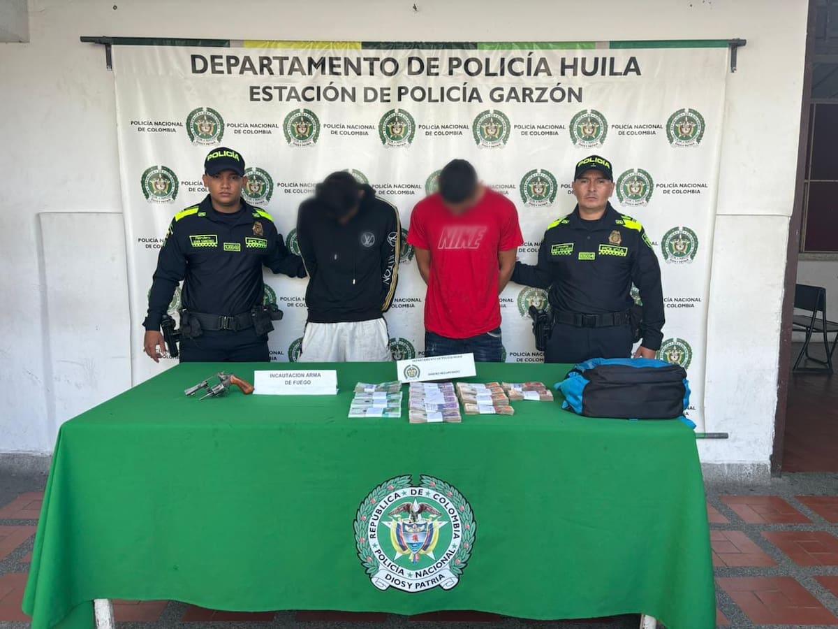 En el Huila, dos fleteros fueron capturados luego de cometer el delito
