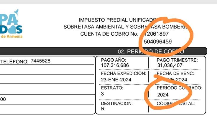 Informe incremento impuesto predial en Armenia