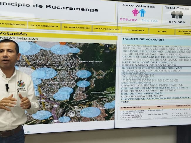 Con esta novedosa pantalla autoridades monitorearán los puestos de votación en Bucaramanga