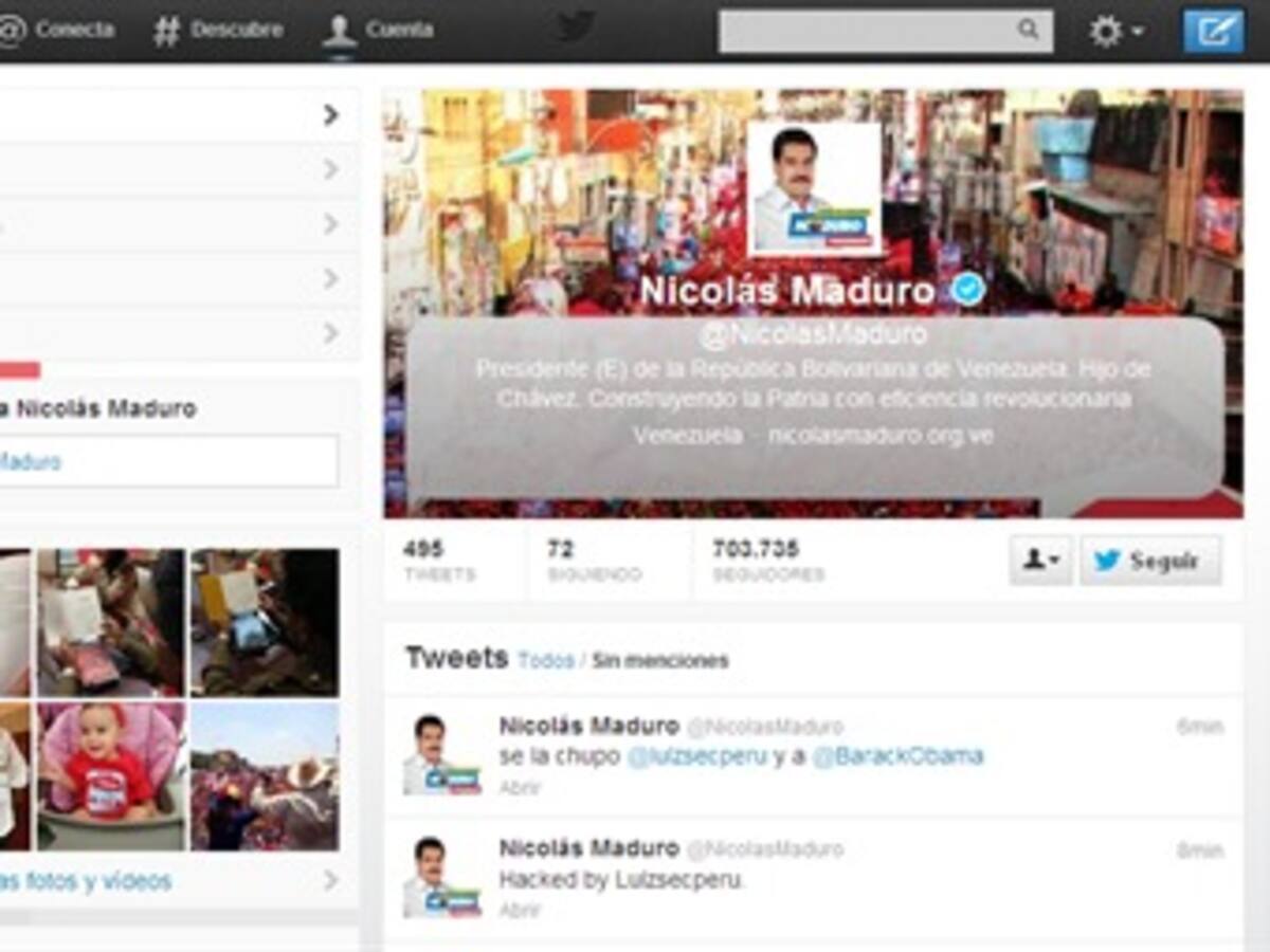 Cuenta de Twitter de Nicolás Maduro fue hackeada