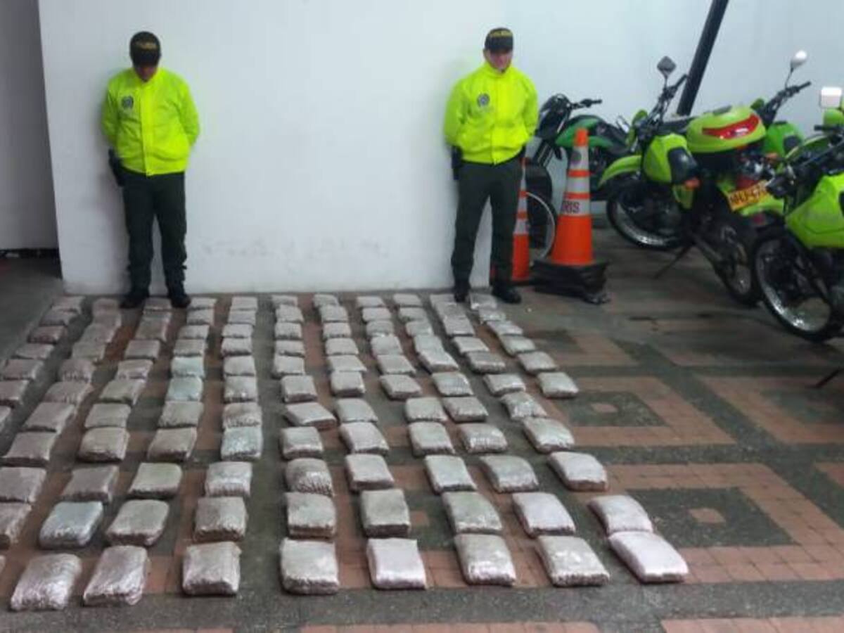 Autoridades de Risaralda incautaron un cargamento de 68 kilos de marihuana