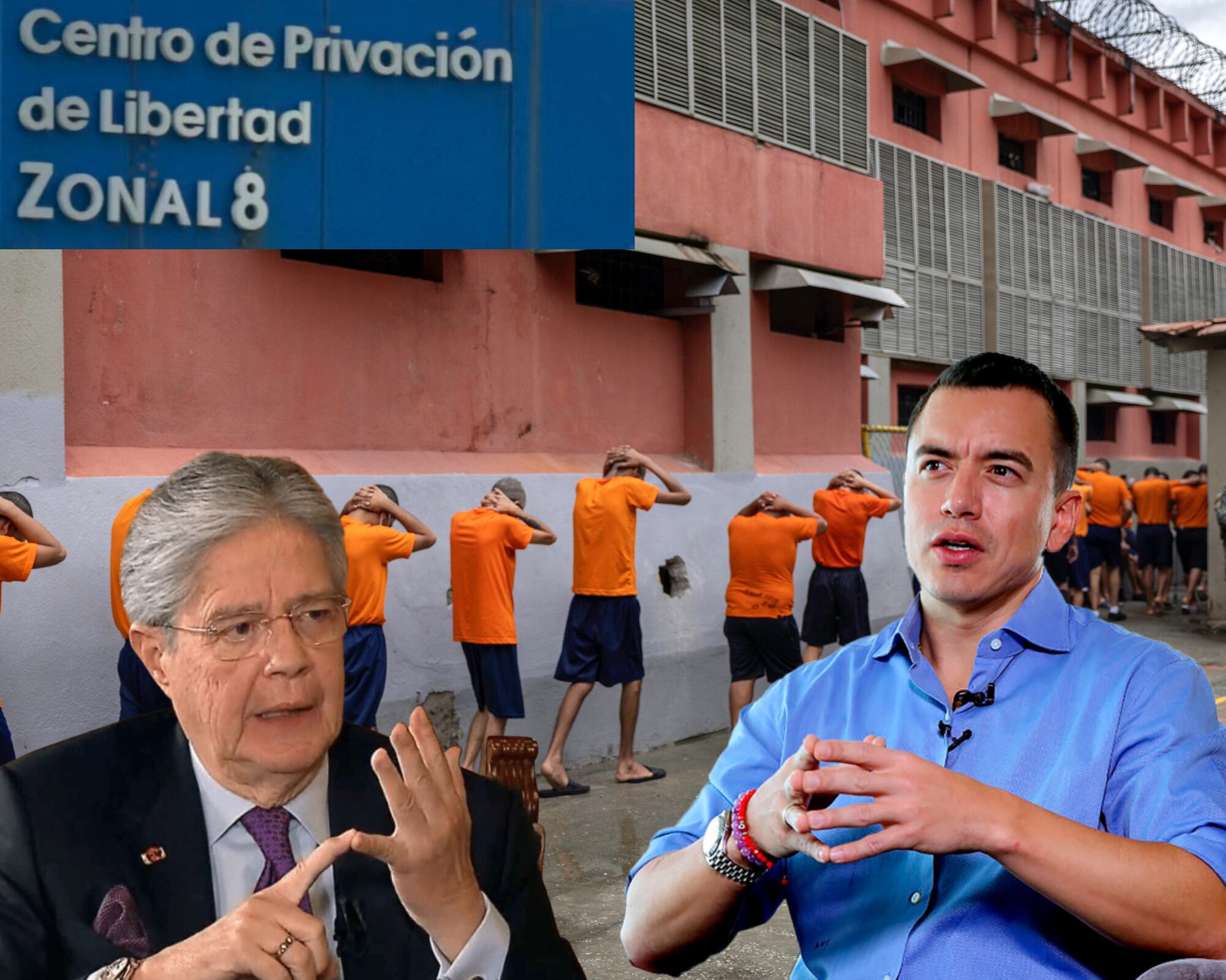 Los indultos, promulgados durante el gobierno de Guillermo Lasso (I) y derogados por Daniel Noboa (D), buscaban descongestionar las prisiones. 
(Foto: Caracol Radio / Getty)