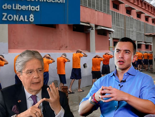 Los indultos, promulgados durante el gobierno de Guillermo Lasso (I) y derogados por Daniel Noboa (D), buscaban descongestionar las prisiones.
(Foto: Caracol Radio / Getty)