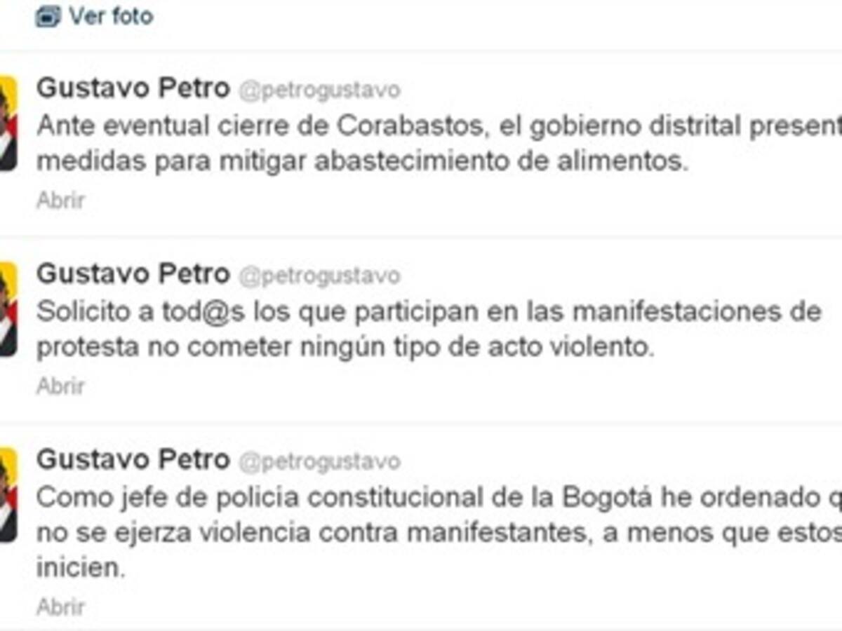 Petro ordena a Policía no ejercer violencia contra manifestantes en protestas