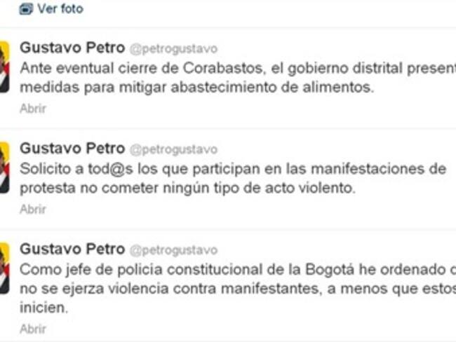 Petro ordena a Policía no ejercer violencia contra manifestantes en protestas