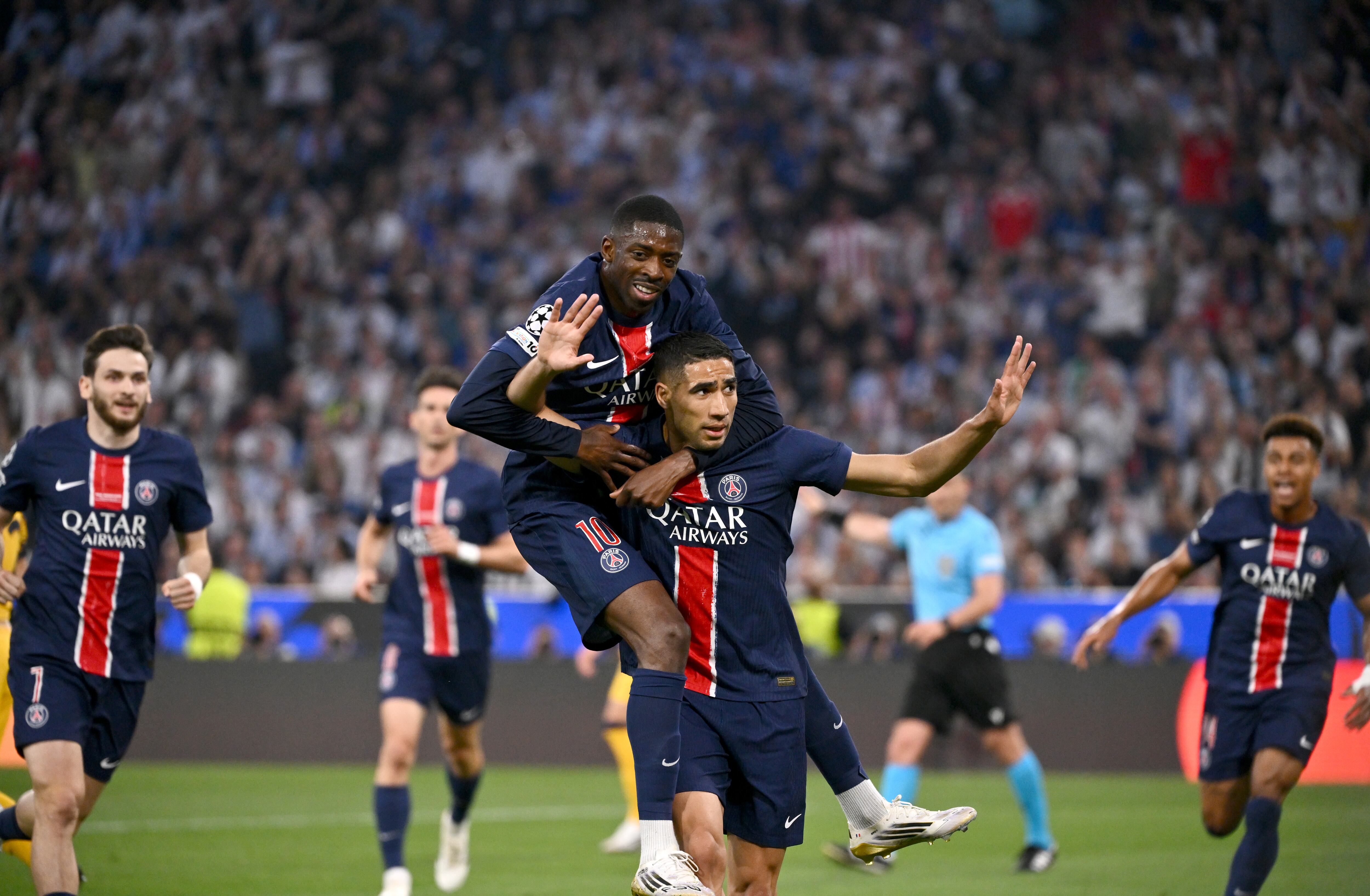 Achraf Hakimi y Ousmane Dembele/Getty Images.