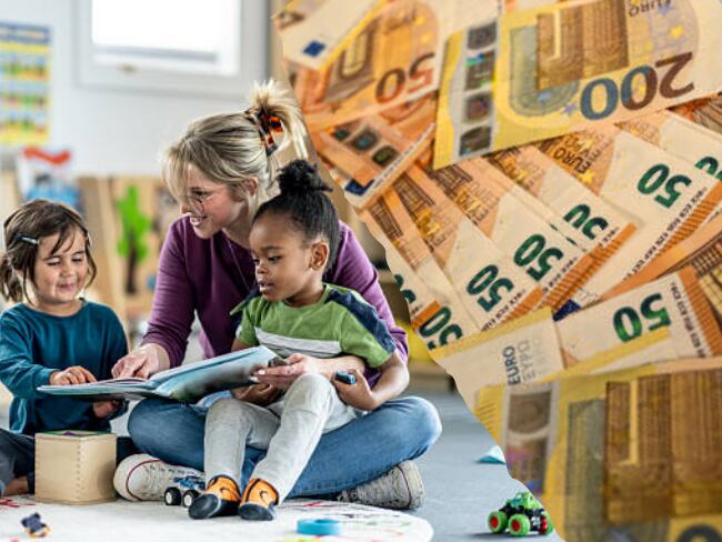 Profesora de preescolar y euros - Getty Images 