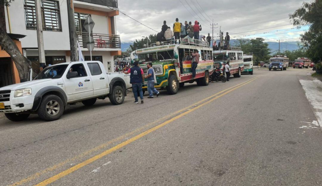 Manifestantes en Neiva. 