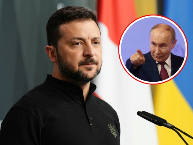 Los presidentes de Ucrania, Volodimir Zelenski (i) y de Rusia, Vladimir Putin (d).
(Foto: Caracol Radio / Getty )