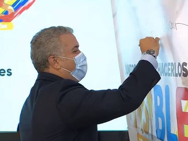 Presidente Iván Duque en la firma del Estatuto de Protección a Migrantes Venezolanos