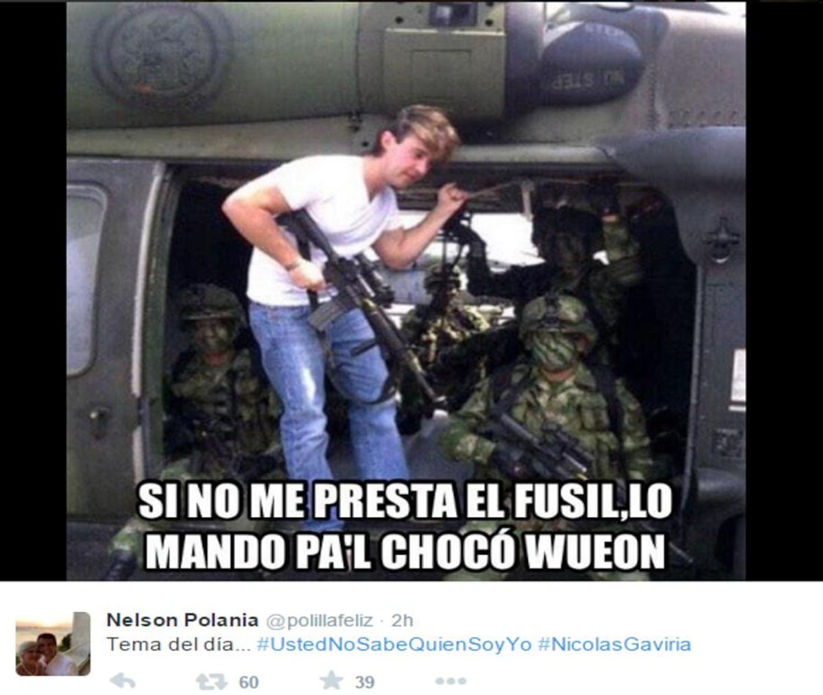 El video en el que el sobrino del expresidente César Gaviria discute con la Policía se convirtió en mofa en Twitter.