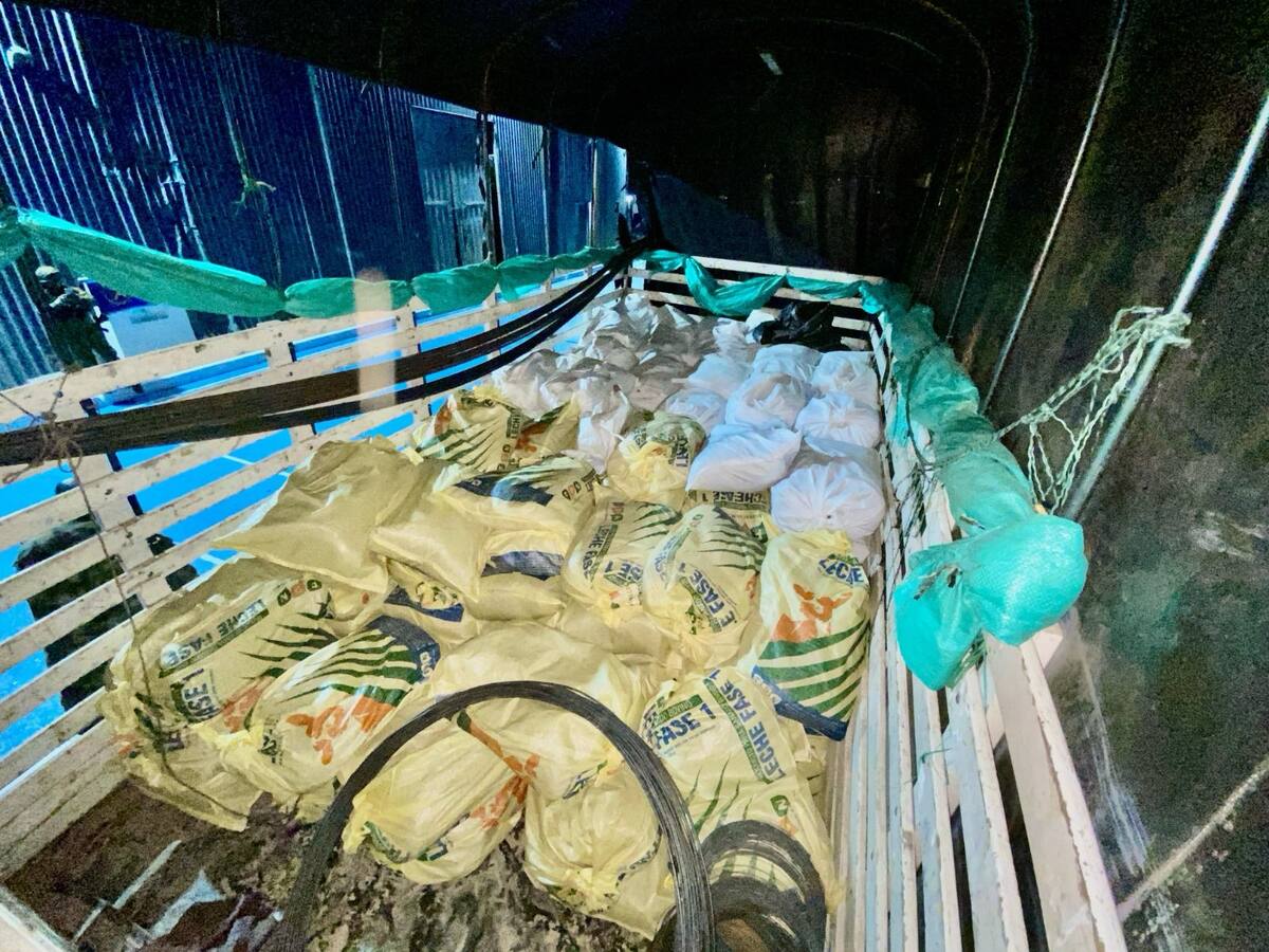 Incautadas ocho toneladas de cemento en el sur del país