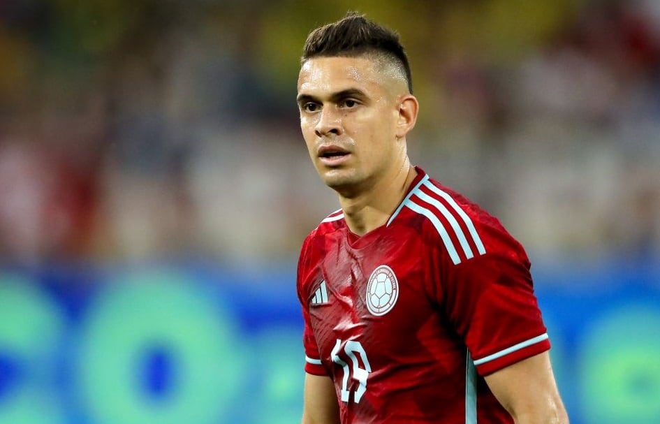 Rafael Santos Borré durante un partido de la Selección Colombia (Photo by ANP via Getty Images)