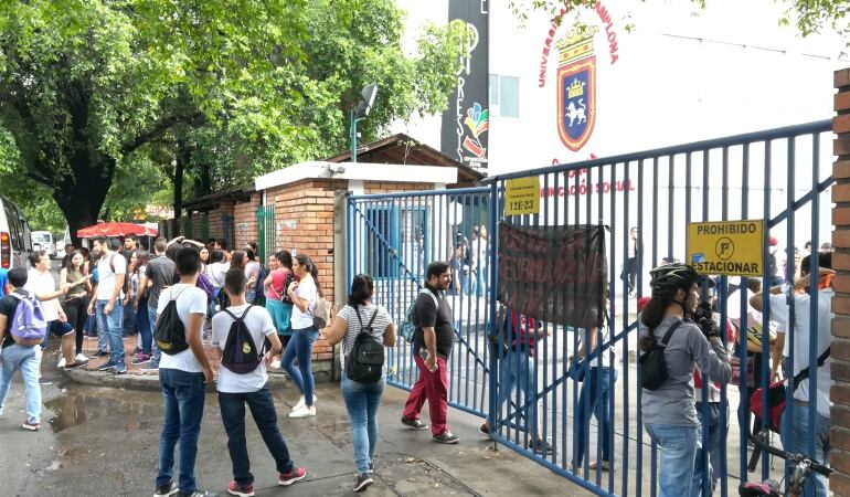 Estudiantes en paro de la Universidad de Pamplona