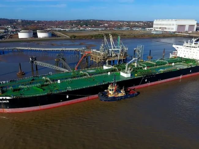 Buque petrolero de Venezuela. Se trata del barco Olina, incautado cerca de Trinidad y Tobago.