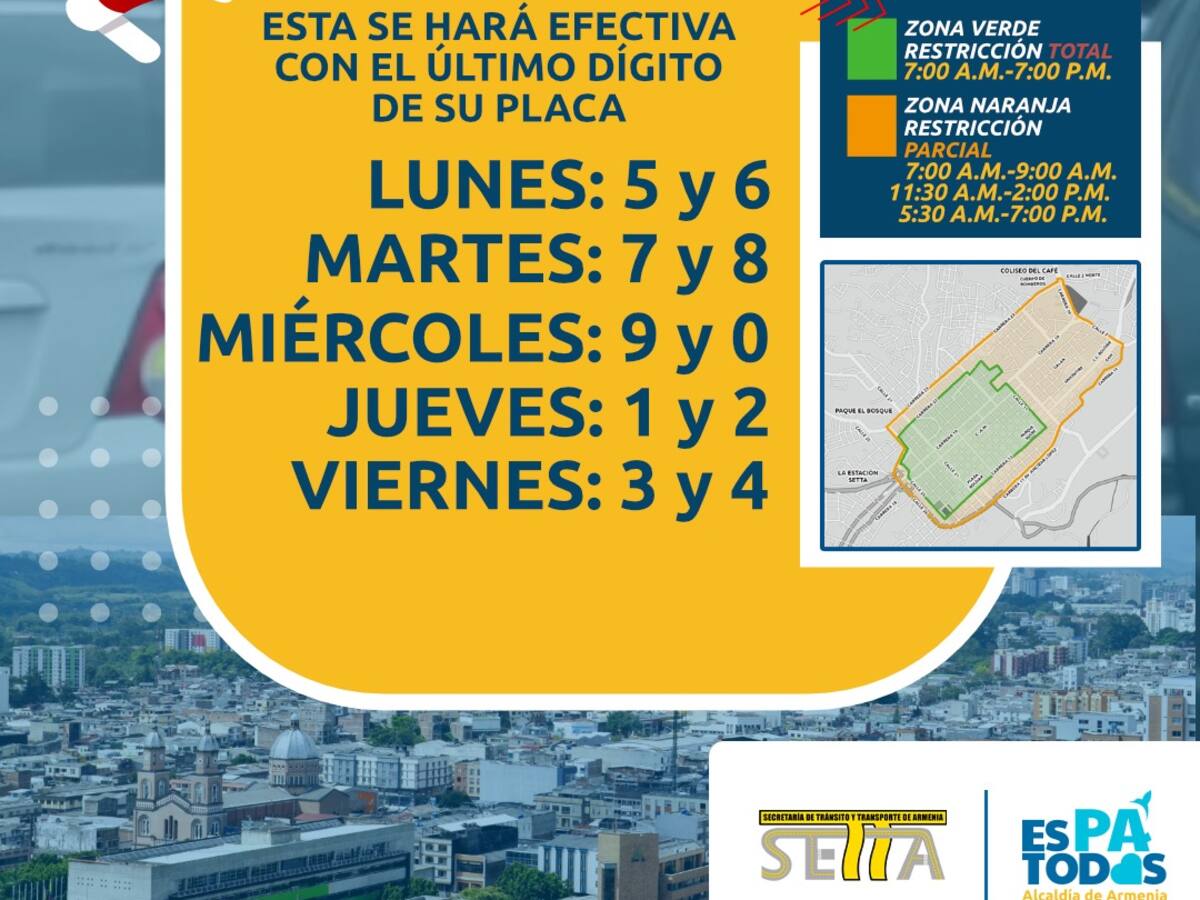 ¿Cuánto vale la multa por infringir nueva rotación de pico y placa en Armenia?