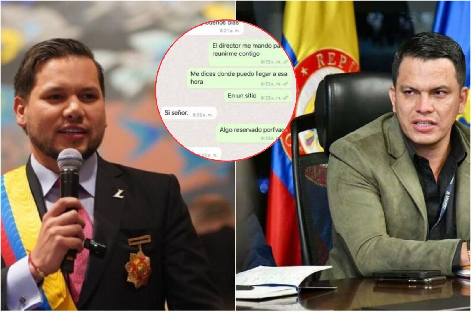 Conversación por chat entre el exsubdirector de la UNGRD, Sneyder Pinilla y el presidente de la Cámara de Representantes, Andrés Calle.