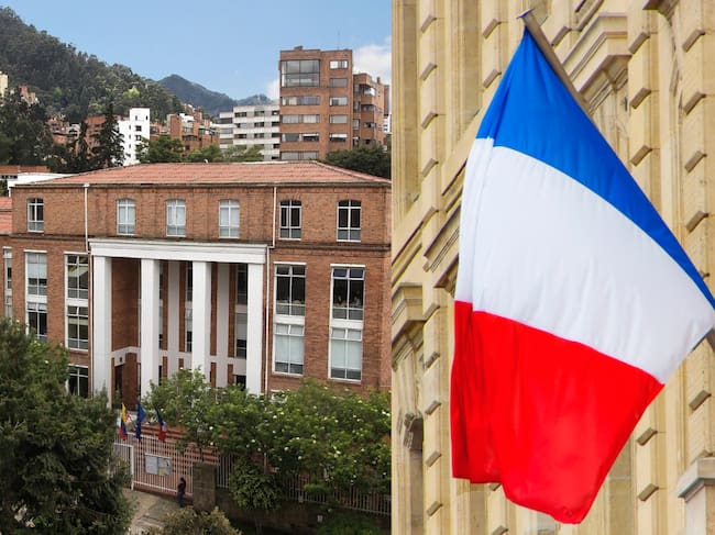 Liceo Francés y bandera de Francia. Fotos: Facebook Liceo Francés / Getty Images