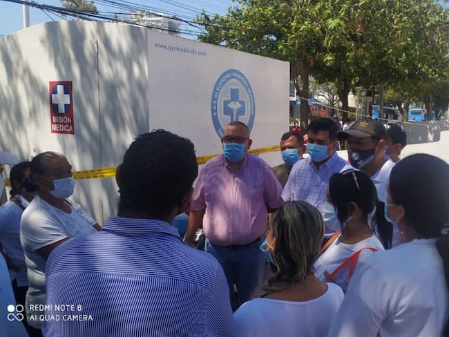 Extrabajadores de la ESE de Santa Marta protestan por falta de pagos
