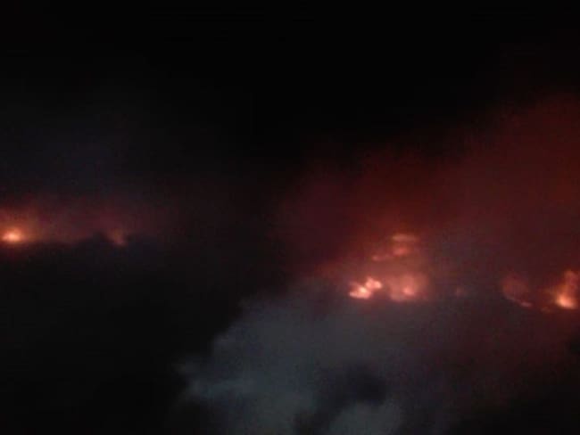Incendio en el Nevado del Ruíz