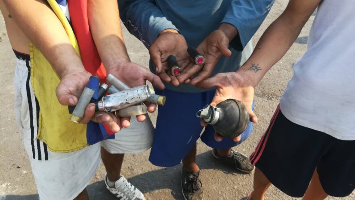 Estos son los residuos de los disparos  por parte del ejercito venezolano 