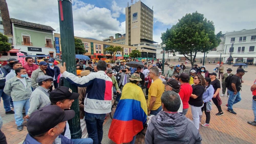 Manifestantes en contra de las reformas propuestas por el Gobierno Nacional en Pasto