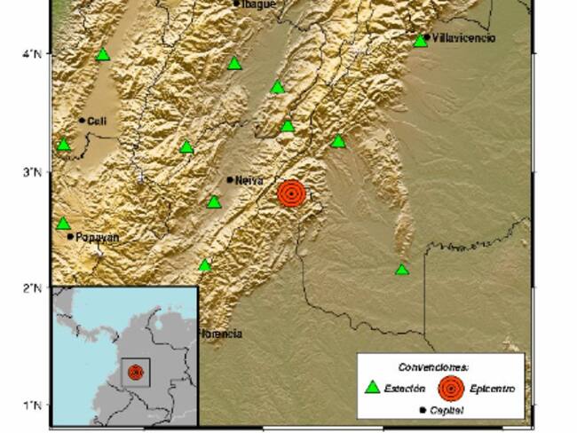 Sismo con epicentro en San Vicente del Caguán, Caquetá con una magnitud de 4.1.