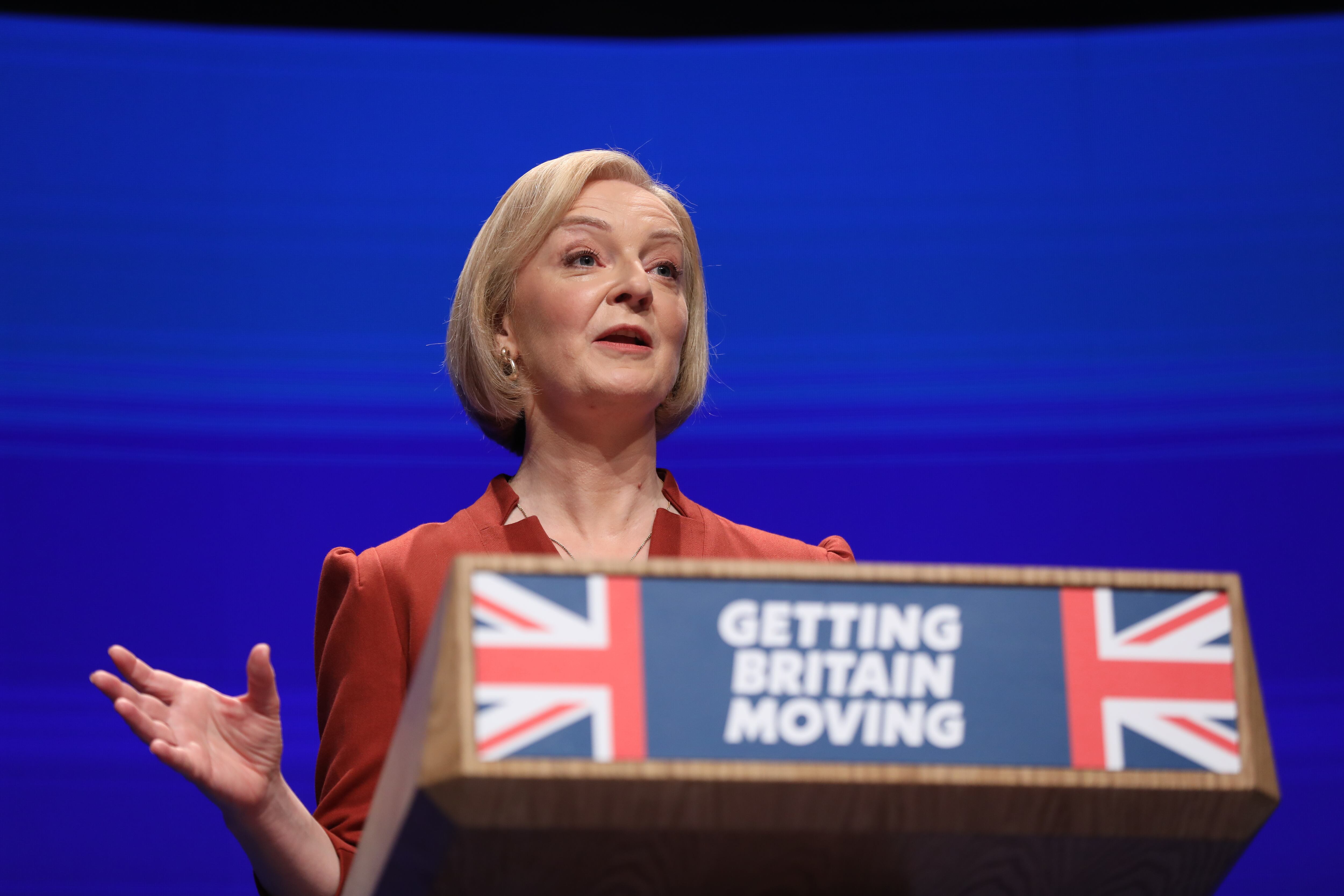 La primera ministra británica, Liz Truss, durante el congreso del Partico Conservador en Inglaterra