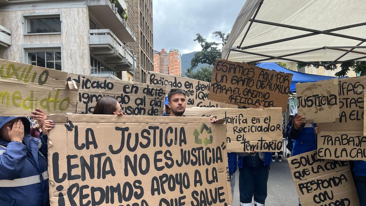 Recicladores protestan frente a la Corte Constitucional: están en contra del nuevo marco tarifario