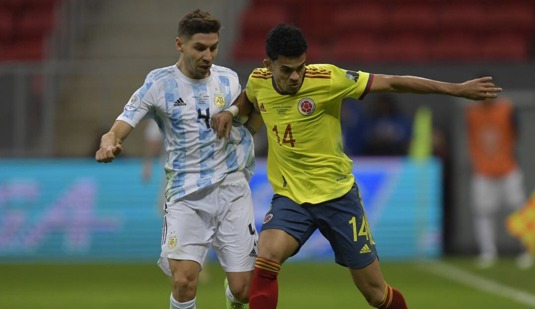 Luis Díaz de Colombia y Gonzalo Montiel de Argentina