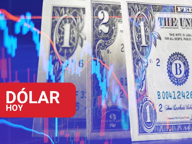 Dólares estadounidenses y gráficas de fluctuación de esta moneda (Foto vía Getty Images)
