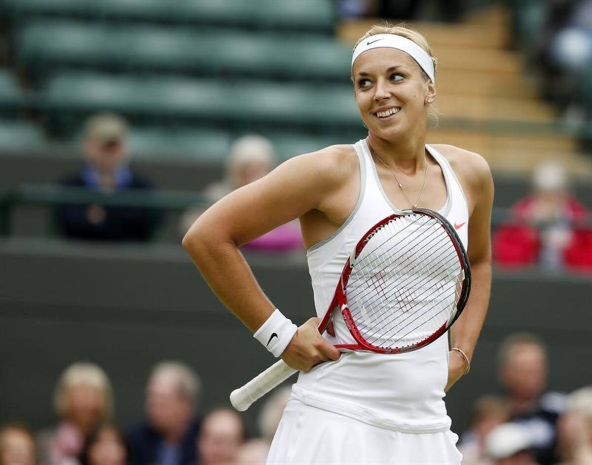 La tenista alemana Sabine Lisicki, durante el partido de cuartos de final del torneo de tenis de Wimbledon.