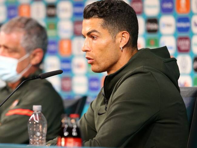 Cristiano Ronaldo en rueda de prensa.