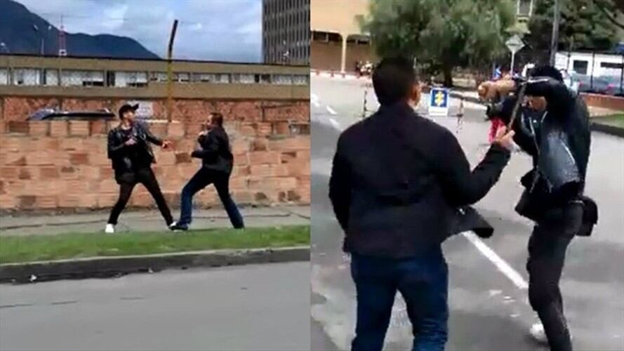 Periodistas fueron agredidos a la salida de la audiencia de Fonade. Foto: César Flechas y Jimmy Ávila (Cortesía)