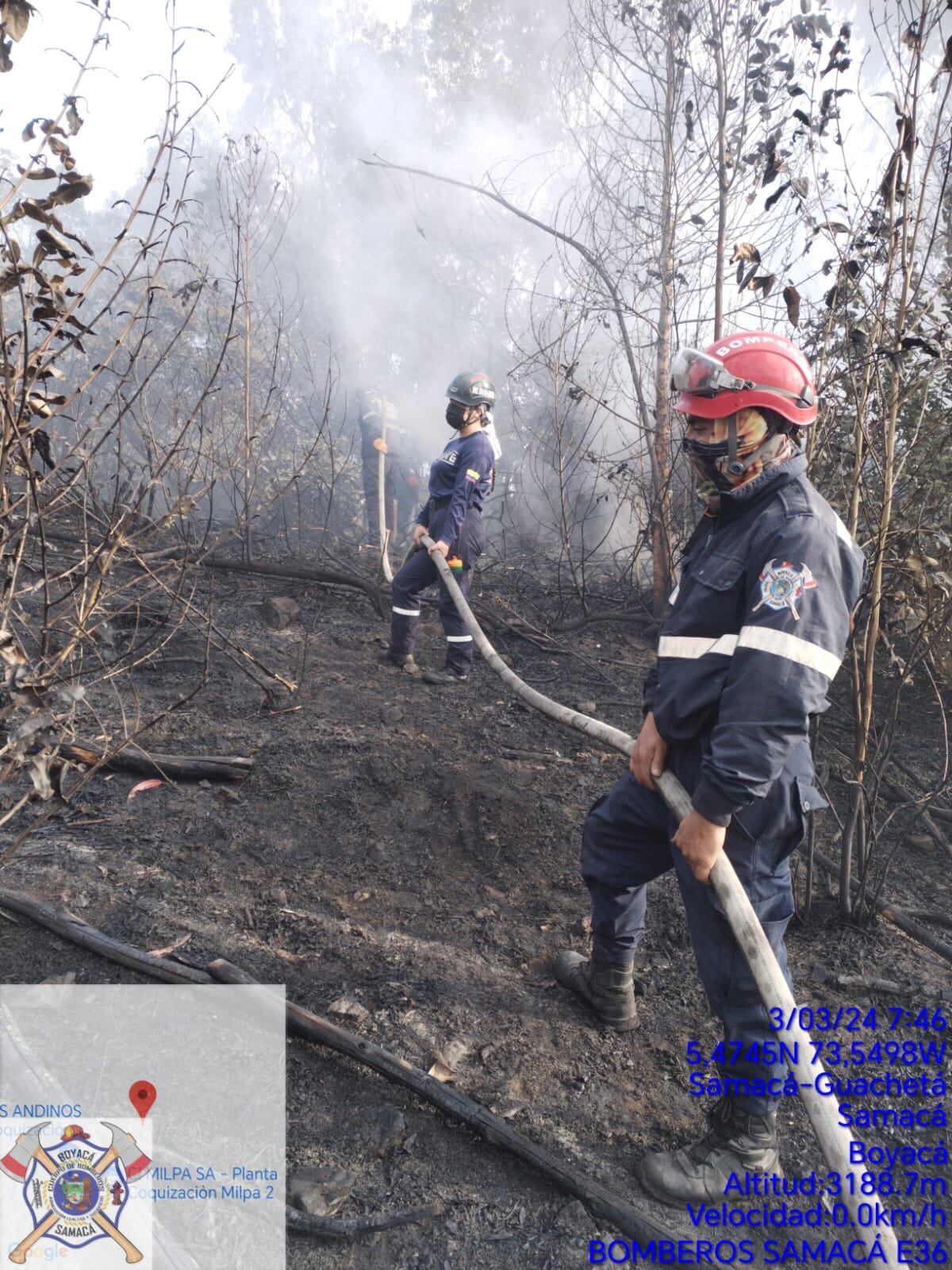 Personal de bomberos de Samacá