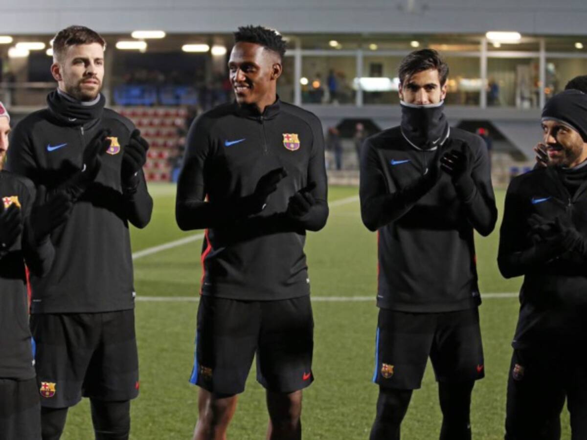 En imágenes: el primer entrenamiento de Yerry Mina con el Barcelona