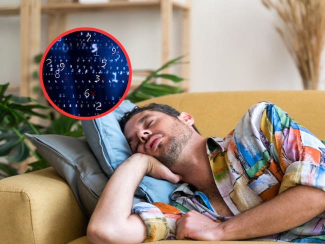 Hombre durmiendo soñando con números // Fotos de referencia: Getty Images