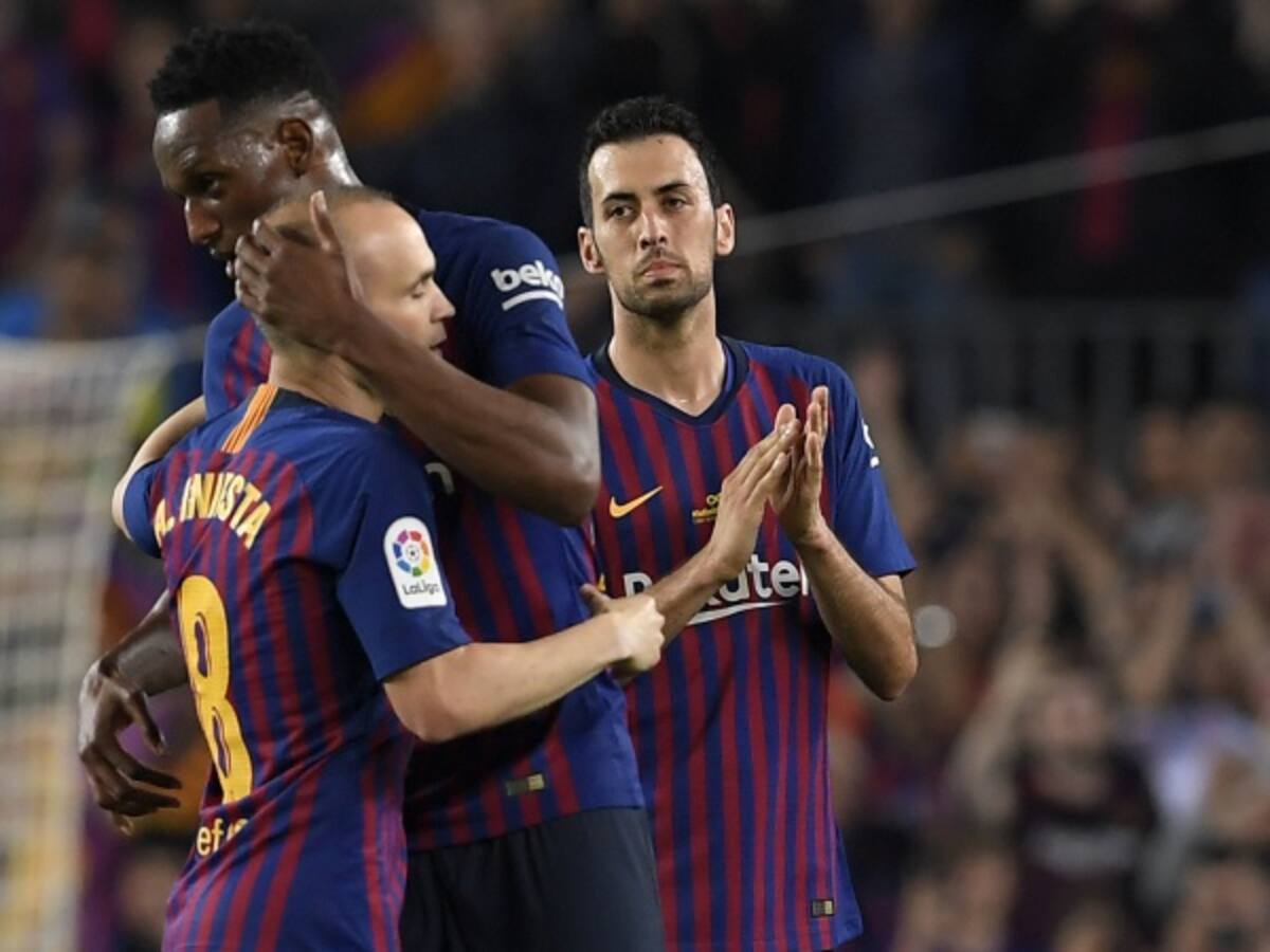 Mina jugó los 90 minutos en la despedida de Iniesta del Barcelona