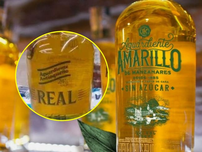 Aguardiente Amarillo REAL y Aguardiente Amarillo de Manzanares | Foto: Industria Licorera de Caldas