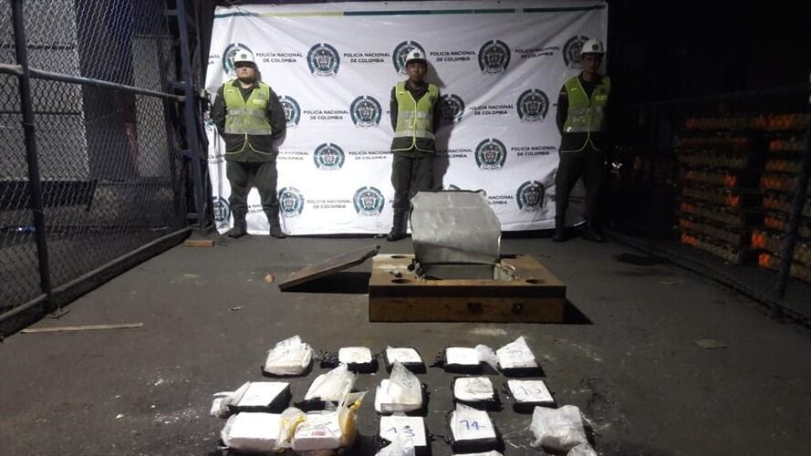 Hallan 24 kilos de cocaína en el Puerto de Barranquilla. Foto: Policía