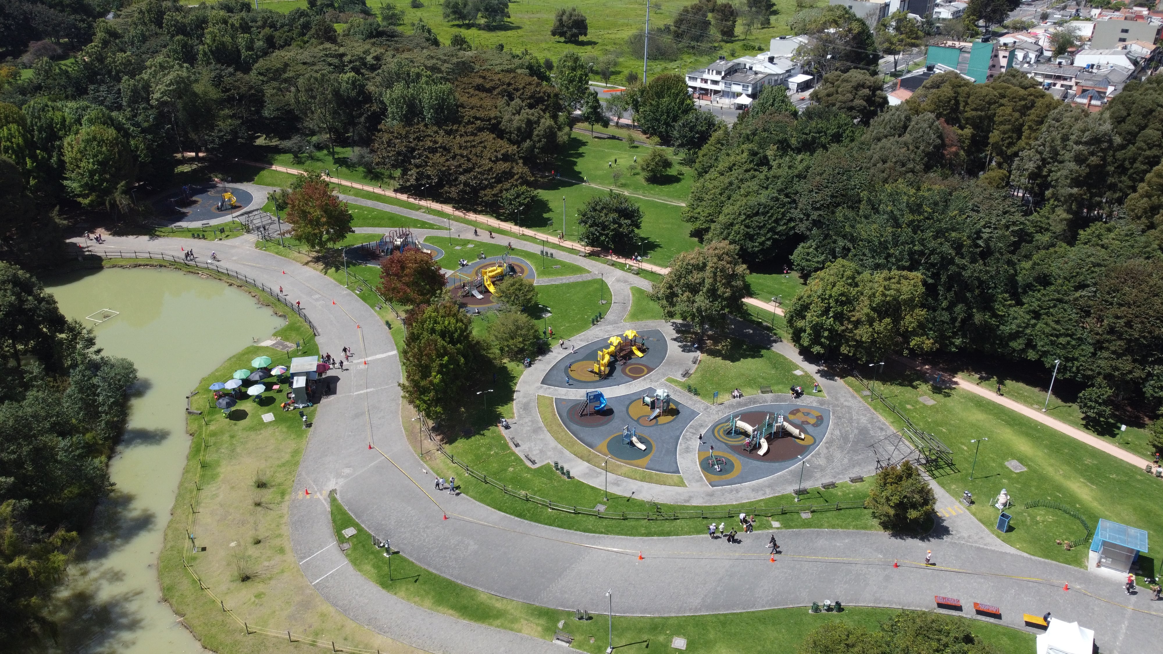 Vista aérea del Parque Simón Bolívar de Bogotá (Foto vía Getty Images)