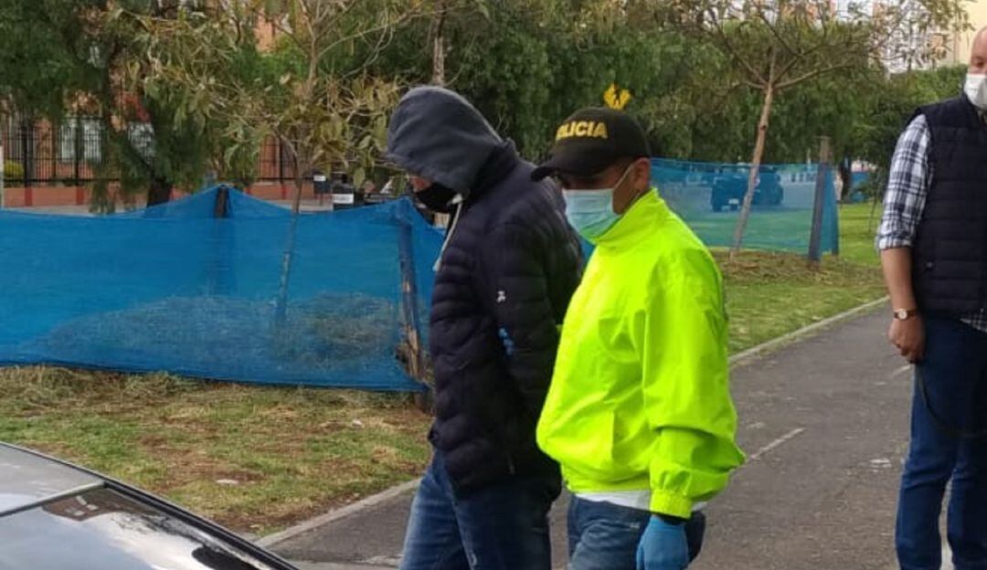 Momento de la captura de Jackson Javier Castiblanco Duran 