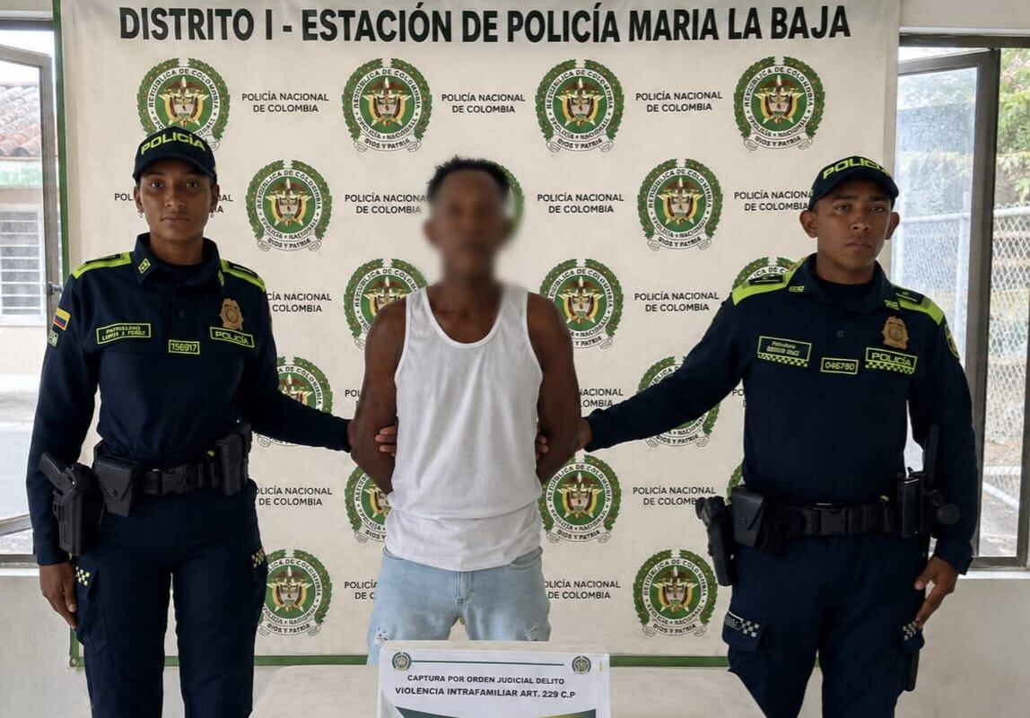 Neider Gómez Álvarez, capturado. // Policía de Bolívar