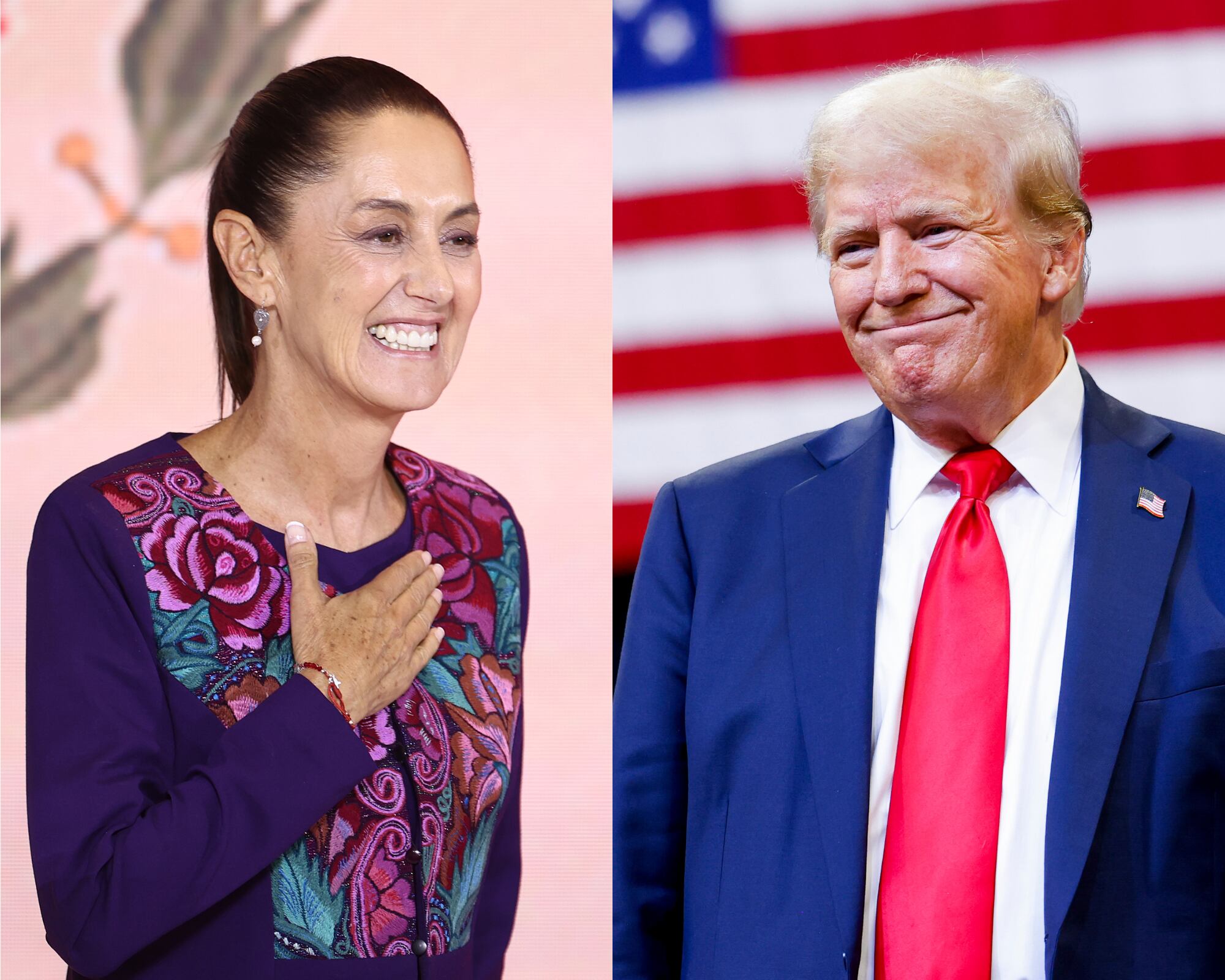 La conversación entre ambos líderes ocurre luego de que Trump amenazara con imponer aranceles por el 25% a productos mexicanos. 
(Foto: Caracol Radio / Getty)