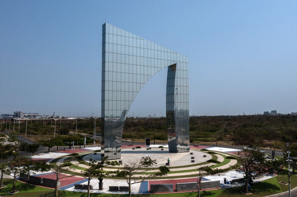 Aerial view of Window of Champions, a monument built in tribute to Junior de Barranquilla soccer team in Barranquilla // Getty Images